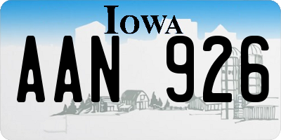 IA license plate AAN926