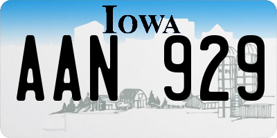 IA license plate AAN929