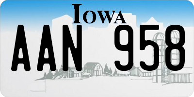 IA license plate AAN958