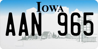 IA license plate AAN965
