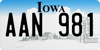 IA license plate AAN981