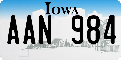 IA license plate AAN984