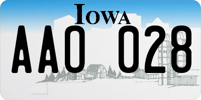 IA license plate AAO028