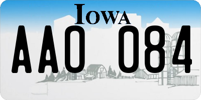 IA license plate AAO084