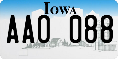 IA license plate AAO088