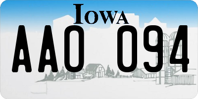 IA license plate AAO094