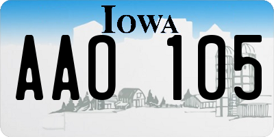 IA license plate AAO105