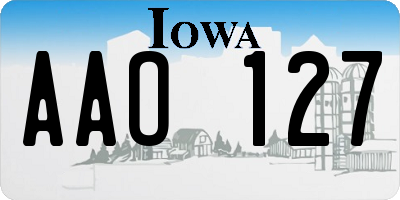 IA license plate AAO127