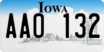 IA license plate AAO132