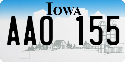 IA license plate AAO155