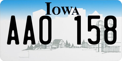 IA license plate AAO158