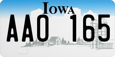 IA license plate AAO165