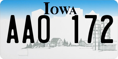 IA license plate AAO172