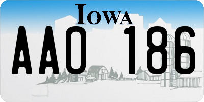 IA license plate AAO186