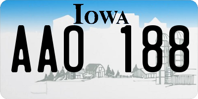 IA license plate AAO188