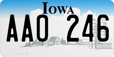 IA license plate AAO246