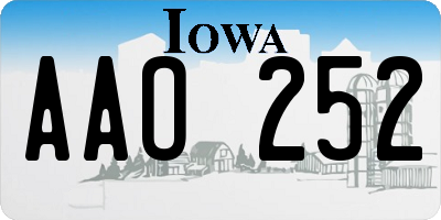 IA license plate AAO252