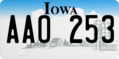 IA license plate AAO253