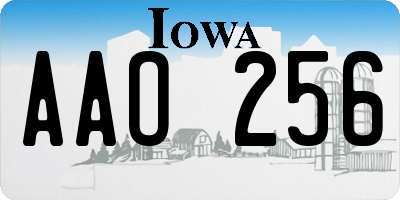 IA license plate AAO256