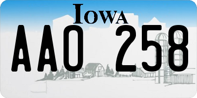 IA license plate AAO258