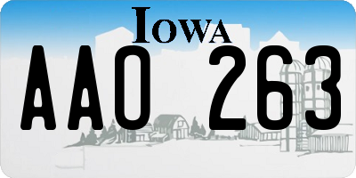 IA license plate AAO263