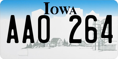 IA license plate AAO264