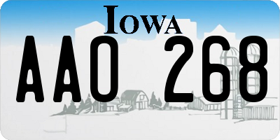 IA license plate AAO268