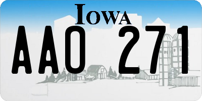 IA license plate AAO271