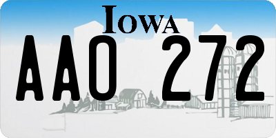 IA license plate AAO272