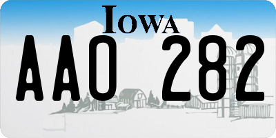 IA license plate AAO282