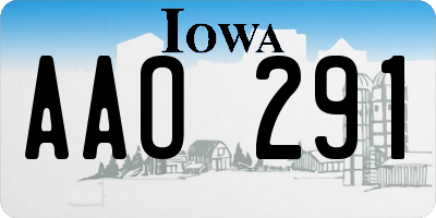 IA license plate AAO291
