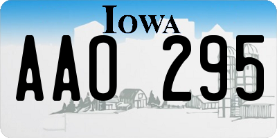 IA license plate AAO295