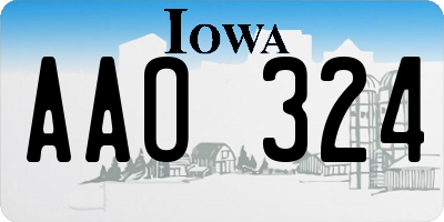 IA license plate AAO324
