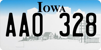 IA license plate AAO328