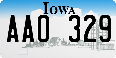 IA license plate AAO329