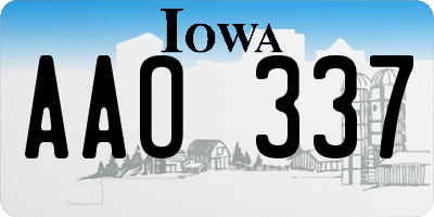 IA license plate AAO337