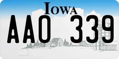 IA license plate AAO339