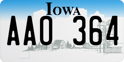 IA license plate AAO364