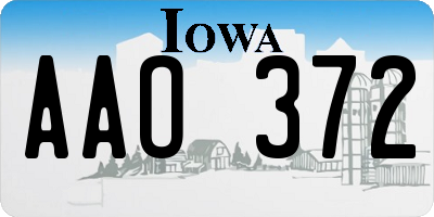 IA license plate AAO372