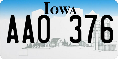 IA license plate AAO376