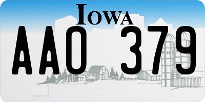 IA license plate AAO379