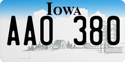 IA license plate AAO380