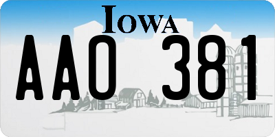 IA license plate AAO381