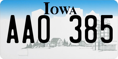 IA license plate AAO385