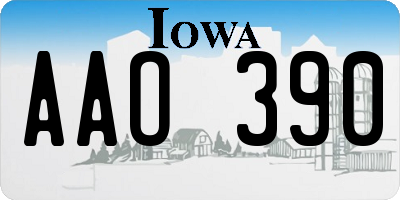 IA license plate AAO390