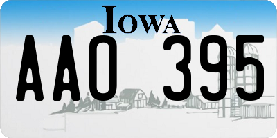 IA license plate AAO395