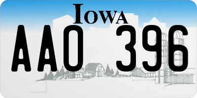 IA license plate AAO396