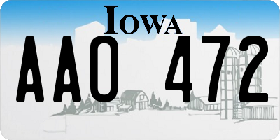 IA license plate AAO472