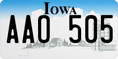 IA license plate AAO505