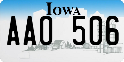 IA license plate AAO506